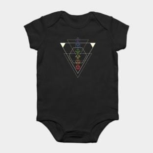 Minimalist Polyhedral Dice Set Slaying Dragons in Dungeons Baby Bodysuit